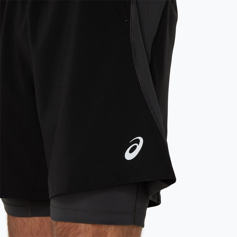Pánske bežecké šortky ASICS Road 2N1 7IN performance black/graphite grey 8