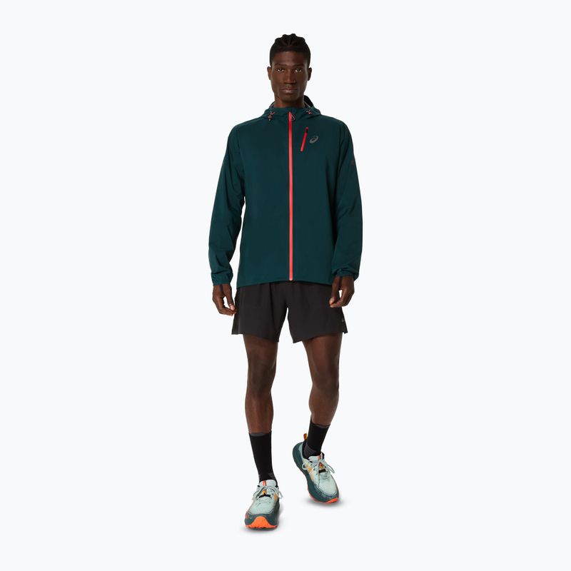 Pánska bežecká bunda ASICS Fujitrail Elite Waterproof saxon green 2