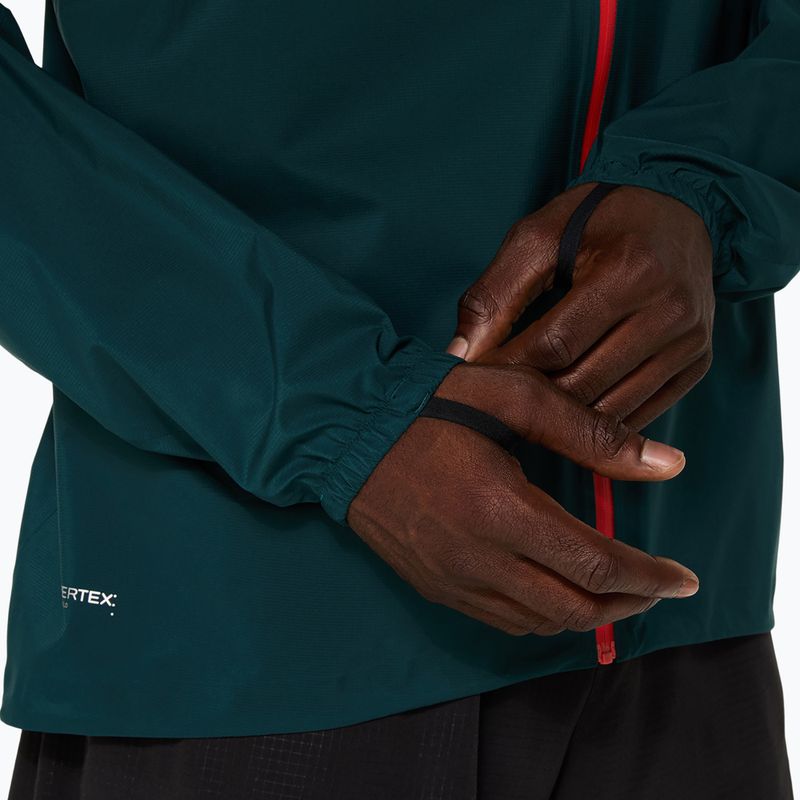 Pánska bežecká bunda ASICS Fujitrail Elite Waterproof saxon green 8