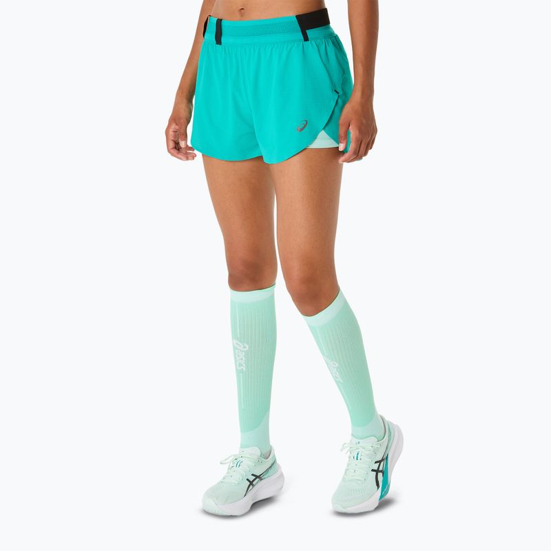 Dámske bežecké šortky ASICS Metarun Split wave teal 3