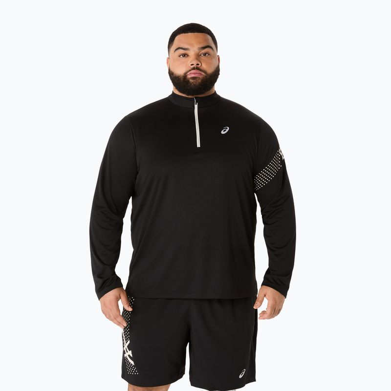 Pánske bežecké tričko Longsleeve ASICS Icon LS 1/2 Zip performance black