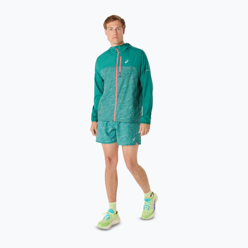 Pánska bežecká bunda ASICS Fujitrail Packable rainy lake/birch 2