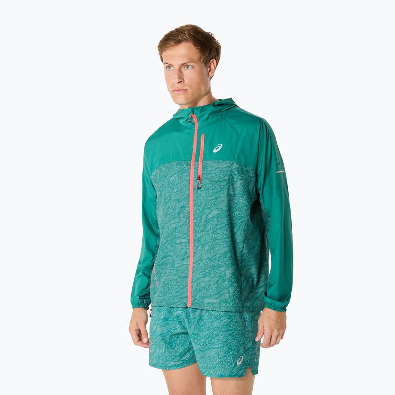 Pánska bežecká bunda ASICS Fujitrail Packable rainy lake/birch 4