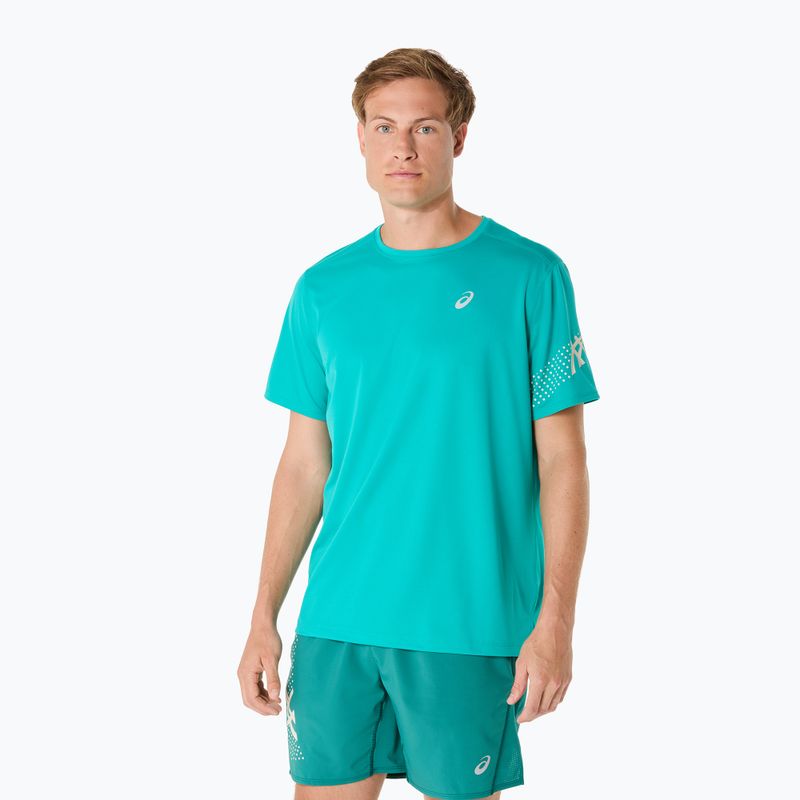 Pánske bežecké tričko ASICS Icon SS Top wave teal