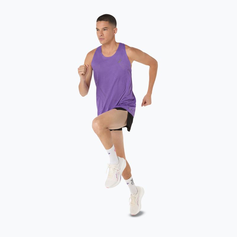 Pánske bežecké tričko ASICS Metarun Singlet edo purple 5
