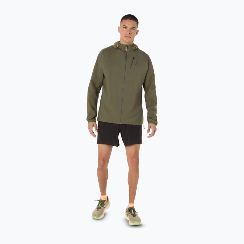 Pánska bežecká bunda ASICS Fujitrail Elite Waterproof mantle green 2