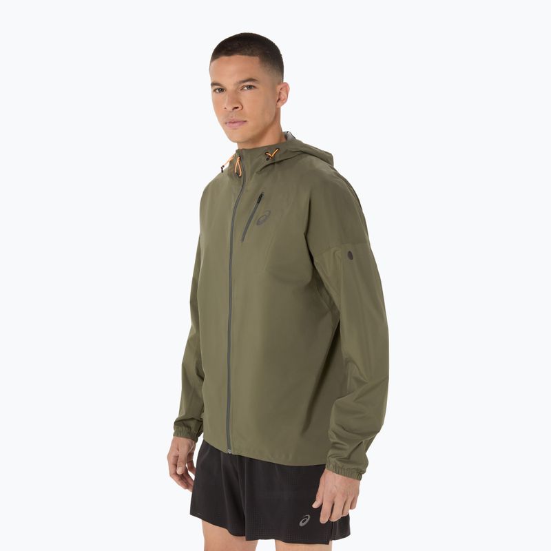 Pánska bežecká bunda ASICS Fujitrail Elite Waterproof mantle green 4