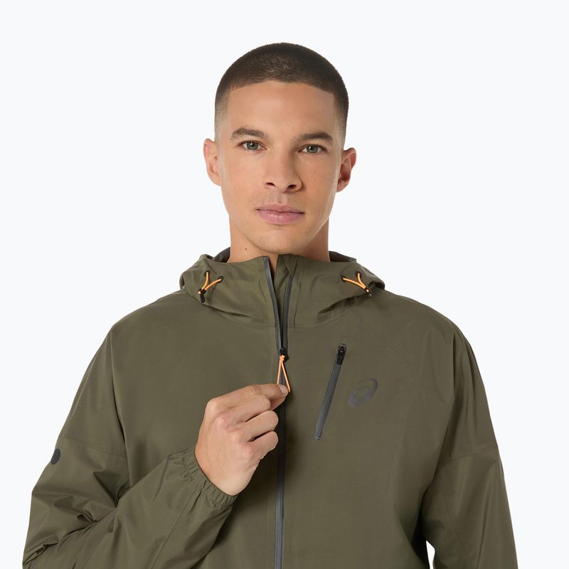 Pánska bežecká bunda ASICS Fujitrail Elite Waterproof mantle green 5