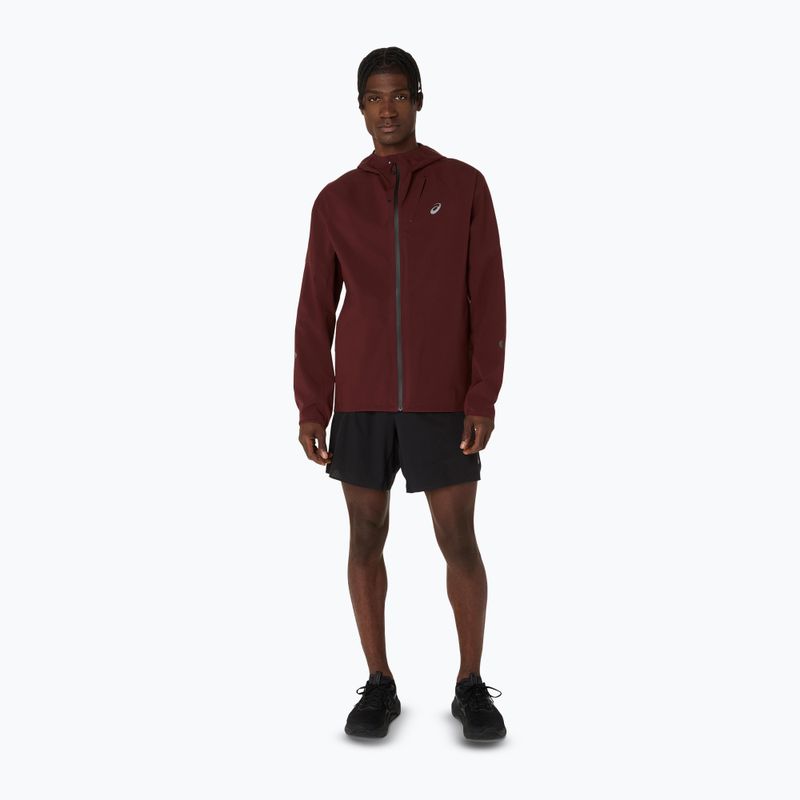 Pánska bežecká bunda ASICS Metarun Waterproof dark red planet 2