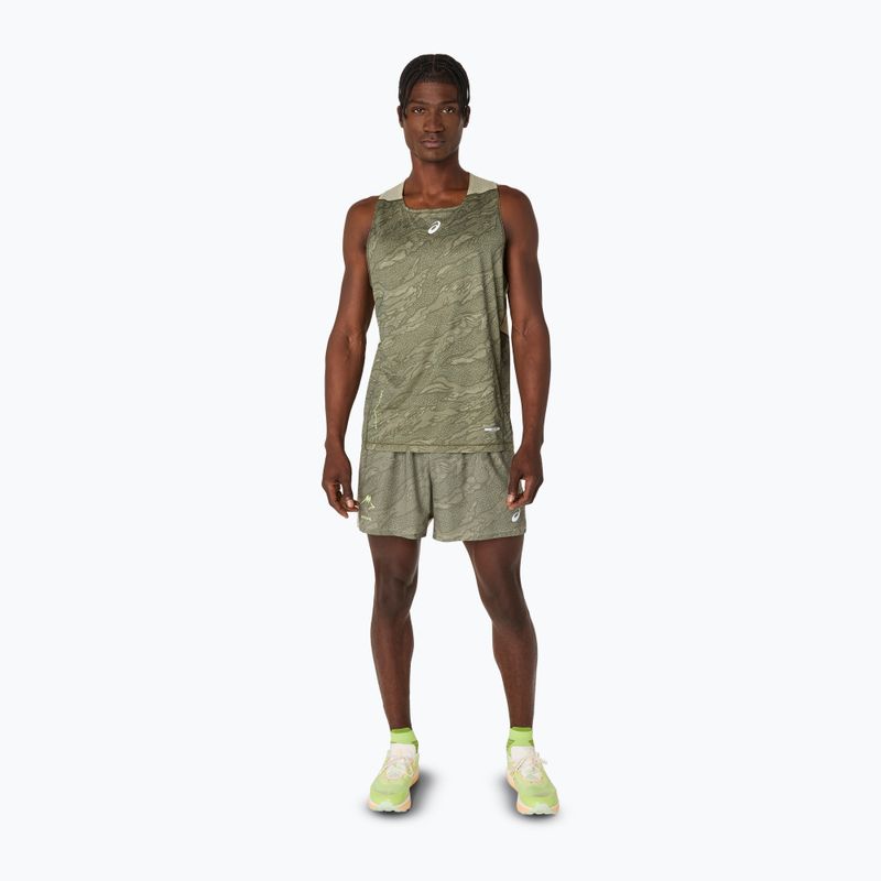Pánske bežecké tričko ASICS Fujitrail Singlet mantle green/khaki 2