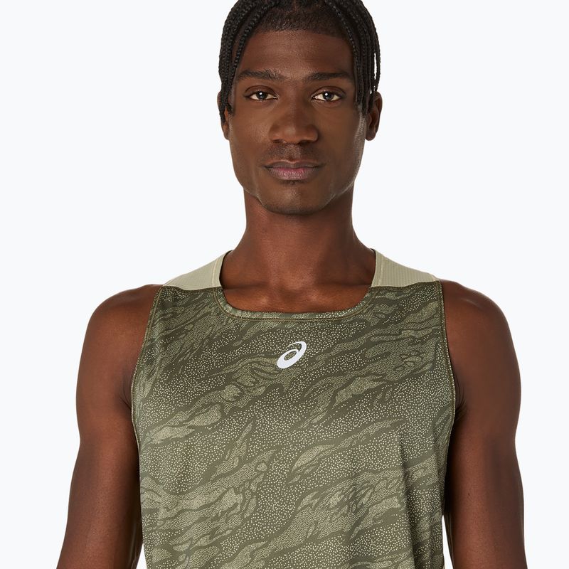 Pánske bežecké tričko ASICS Fujitrail Singlet mantle green/khaki 5