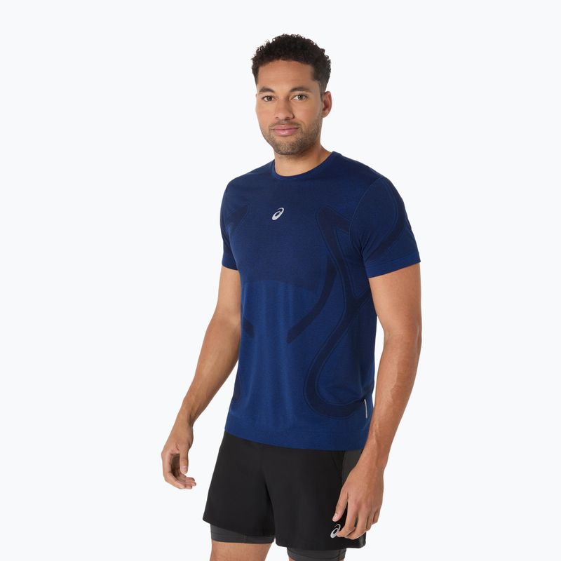 Pánske bežecké tričko ASICS Road Seamless illusion blue/glow yellow 4