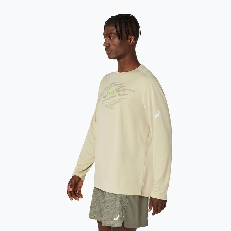 Pánske bežecké tričko longsleeve ASICS Fujitrail Logo LS khaki 4