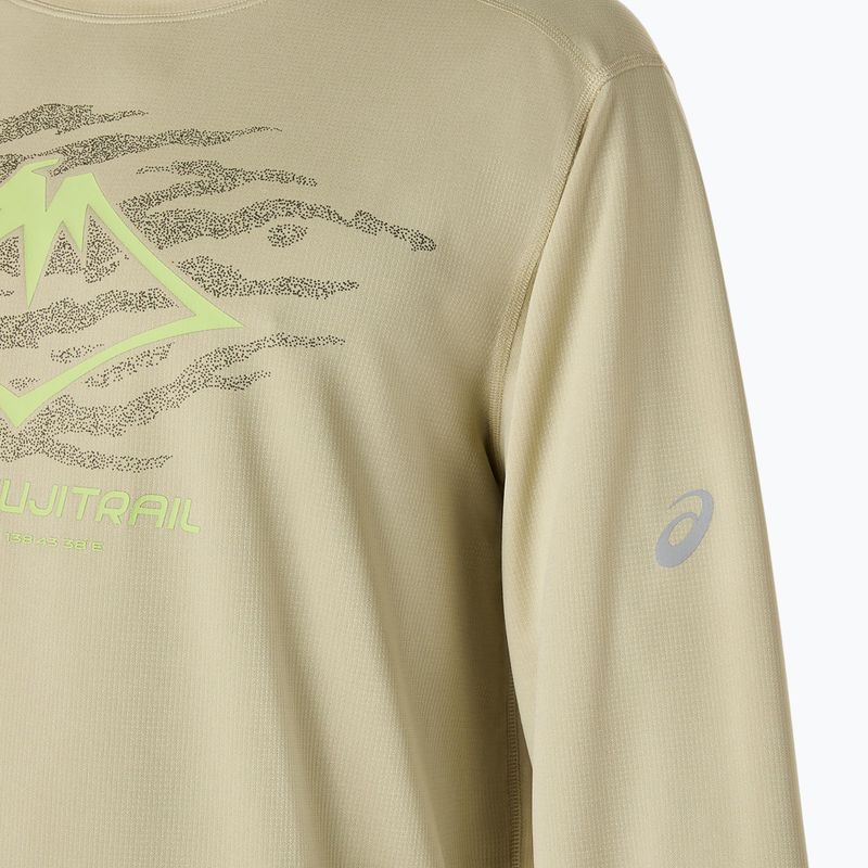 Pánske bežecké tričko longsleeve ASICS Fujitrail Logo LS khaki 6