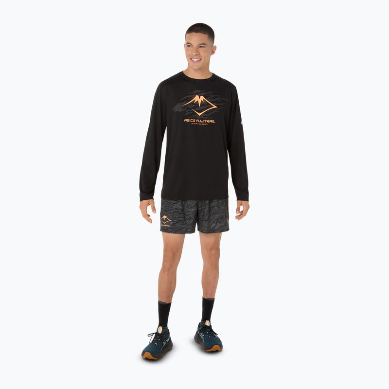 Pánske bežecké tričko longsleeve ASICS Fujitrail Logo LS performance black 2