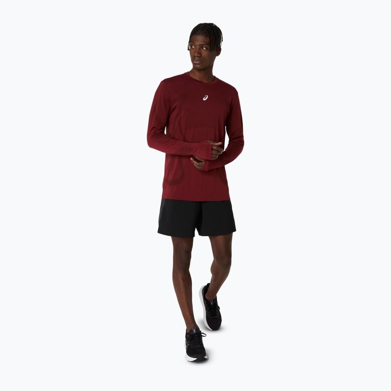 Pánske bežecké tričko longsleeve ASICS Road Seamless LS dark red planet 2