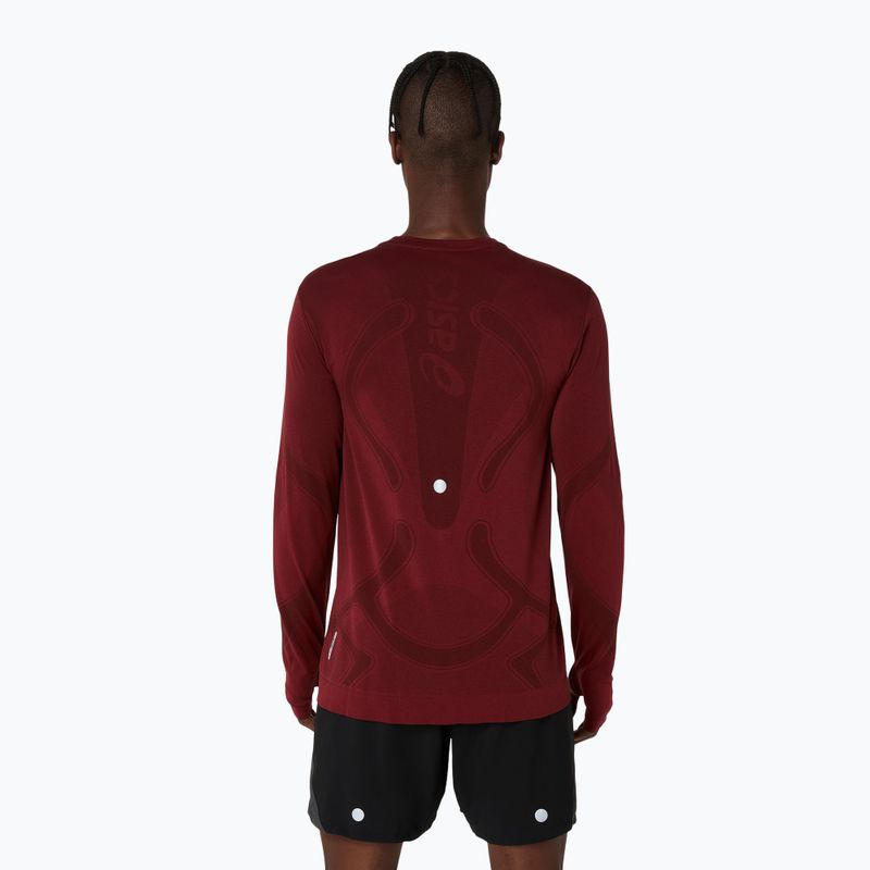Pánske bežecké tričko longsleeve ASICS Road Seamless LS dark red planet 3