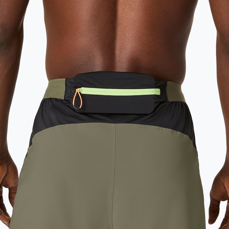 Pánske bežecké šortky ASICS Fujitrail All Over Print 5IN mantle green 7