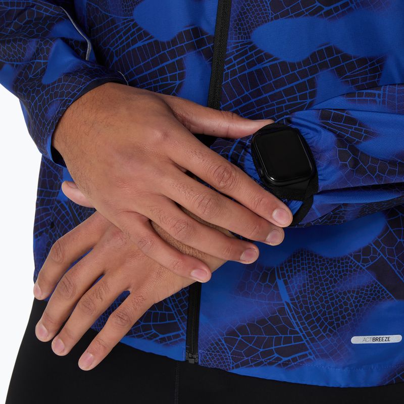 Pánska bežecká bunda ASICS Road Lite-Show Packable performance black/dark cobalt 9