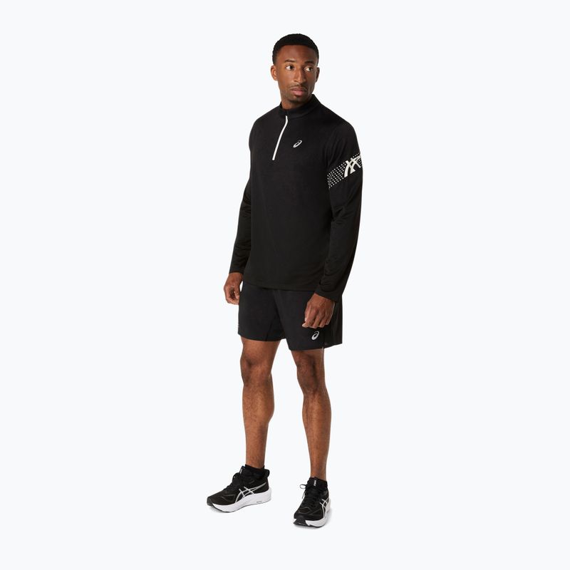 Pánske bežecké tričko longsleeve Asics Icon LS 1/2 Zip performance black/cream 2