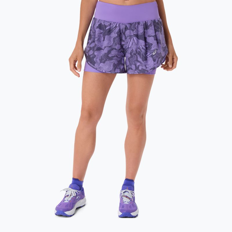 Dámske bežecké šortky ASICS Road All Over Print amethyst
