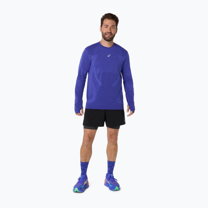 Pánske bežecké tričko longsleeve ASICS Road Seamless LS cobalt burst/eggplant 2
