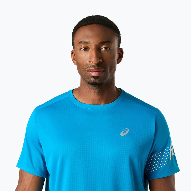Pánske bežecké tričko ASICS Icon SS Aegean Blue/Cream 5