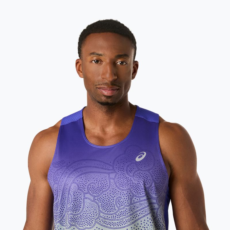 Pánske bežecké tričko ASICS Road Fade Singlet cobalt burst/illuminate green 5