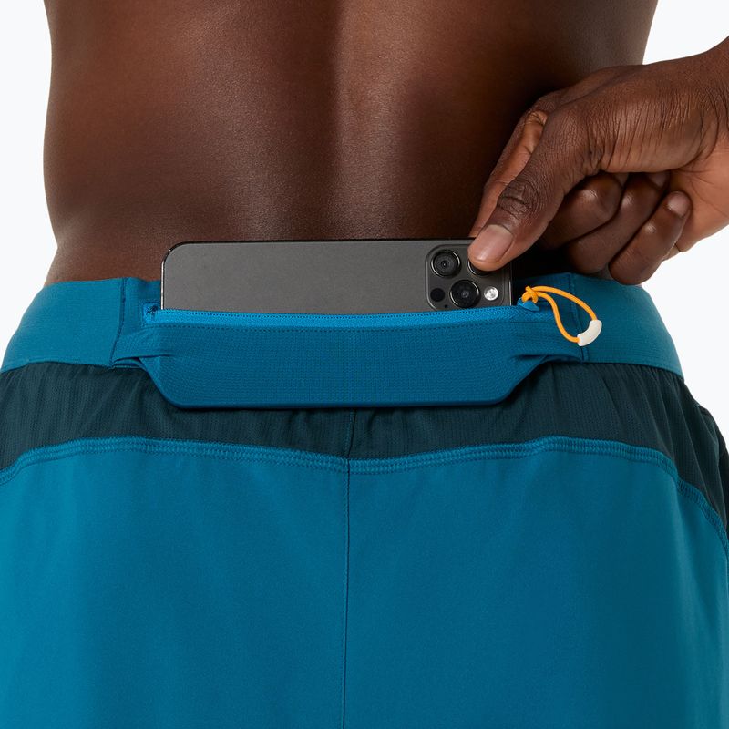 Pánske bežecké šortky ASICS Road 2N1 5IN tranquil teal/dark teal/yamabuki 9