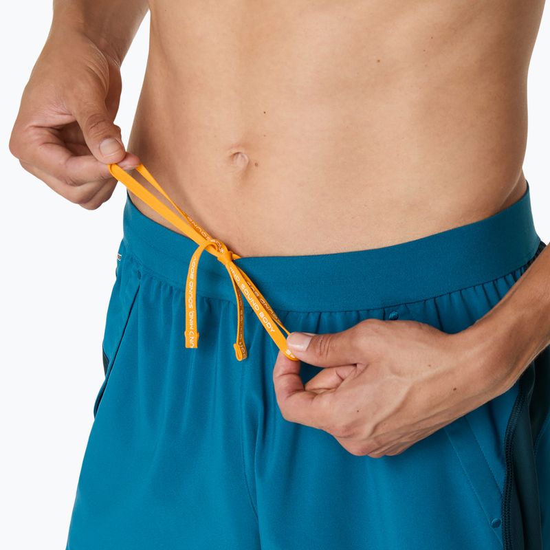 Pánske bežecké šortky ASICS Road 5IN tranquil teal/dark teal/golden yellow 7