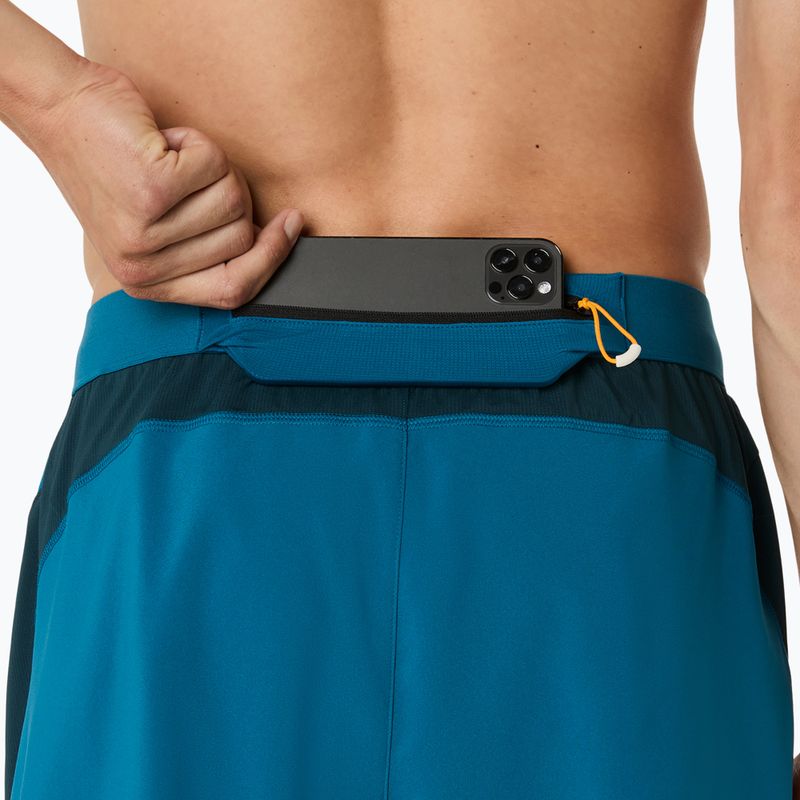 Pánske bežecké šortky ASICS Road 5IN tranquil teal/dark teal/golden yellow 8