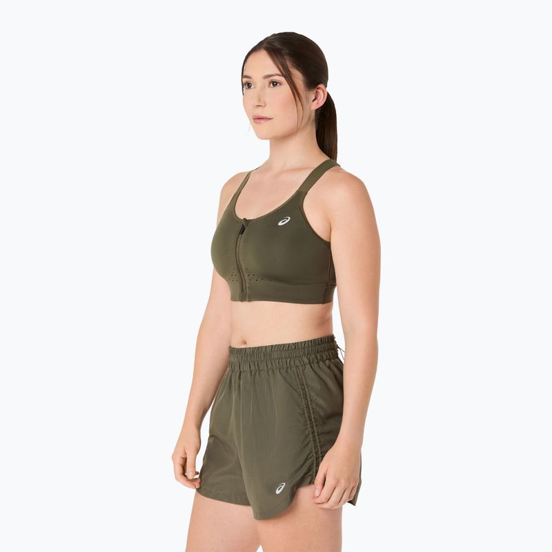 Športová podprsenka ASICS Road Combination Zip dark olive 4