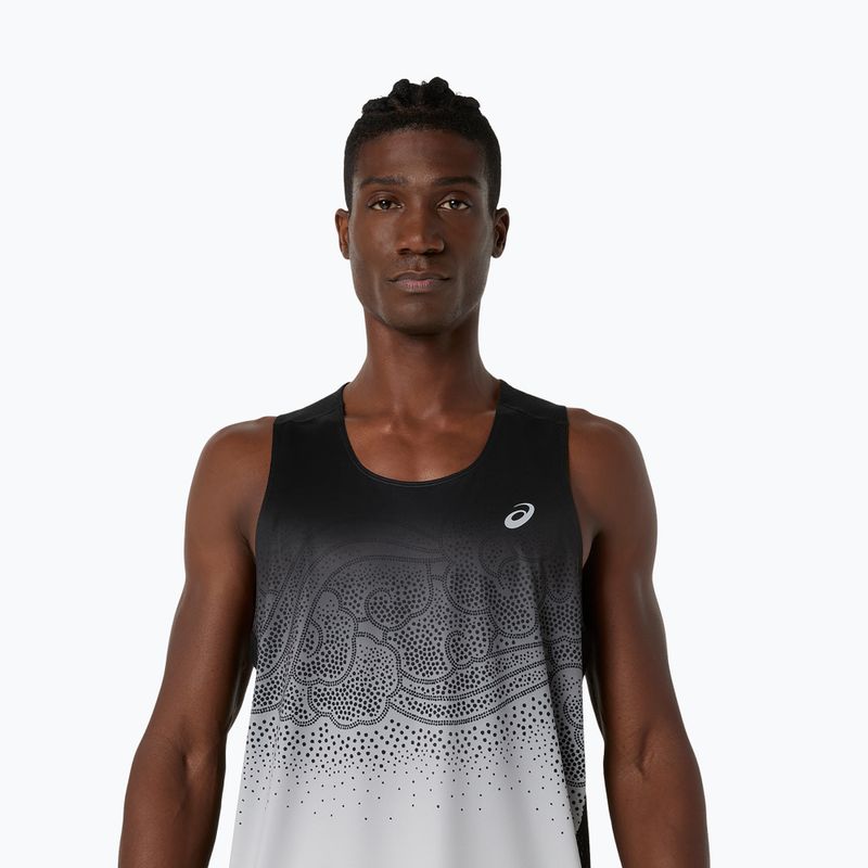 Pánske bežecké tričko ASICS Road Fade Singlet performance black/cream 4