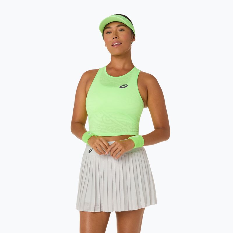 Dámske tenisové tričko ASICS Match Jaquard Crop Top W illuminate green