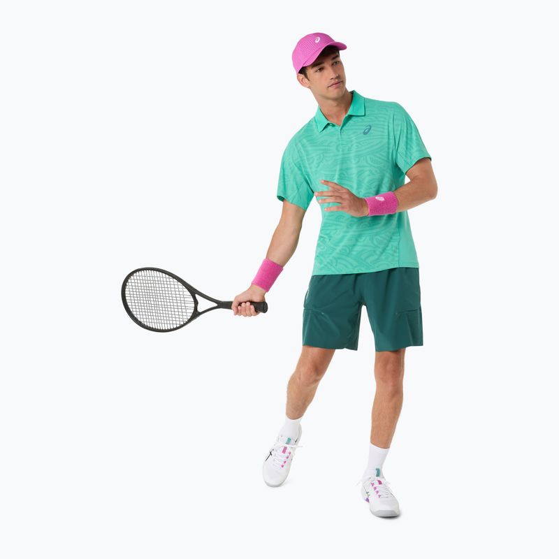 Pánske tenisové tričko ASICS Match Jacquard Polo aurora green 2