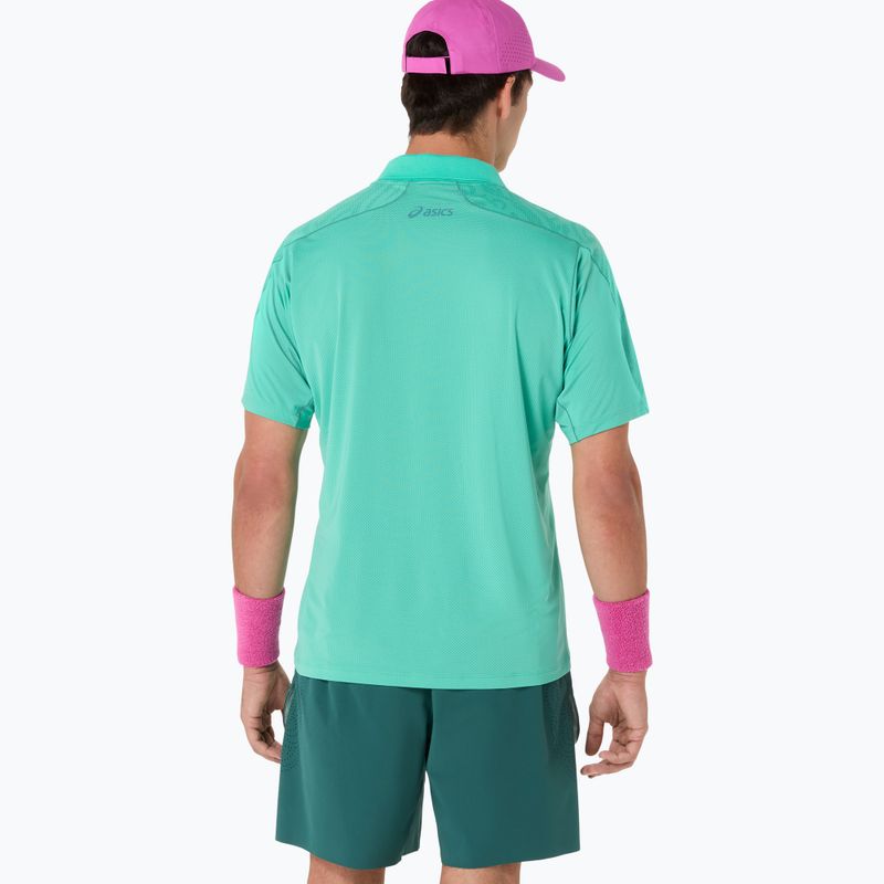 Pánske tenisové tričko ASICS Match Jacquard Polo aurora green 3