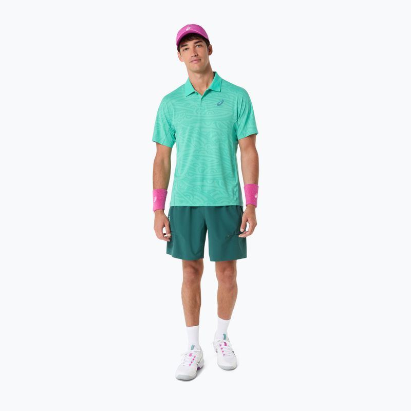 Pánske tenisové tričko ASICS Match Jacquard Polo aurora green 4