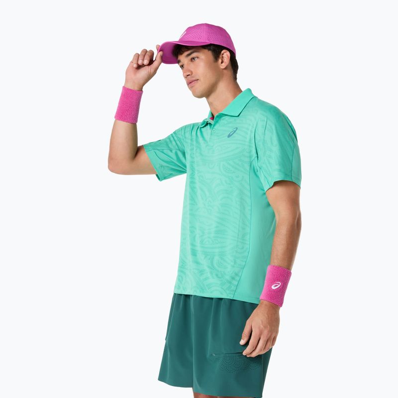 Pánske tenisové tričko ASICS Match Jacquard Polo aurora green 5
