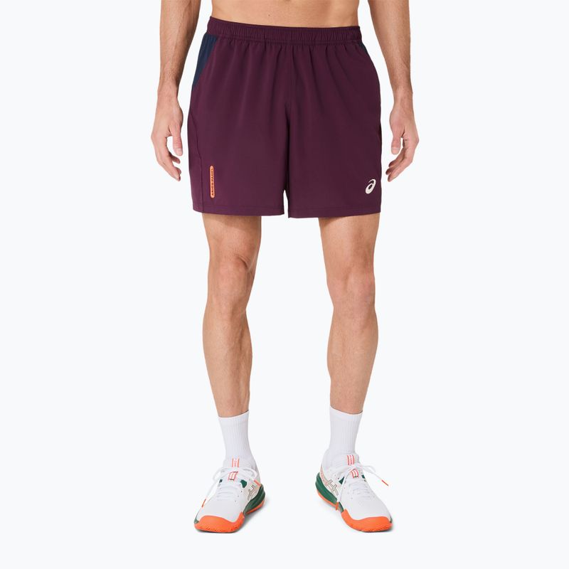 Pánske tenisové šortky ASICS Padel Court 7IN dark aubergine