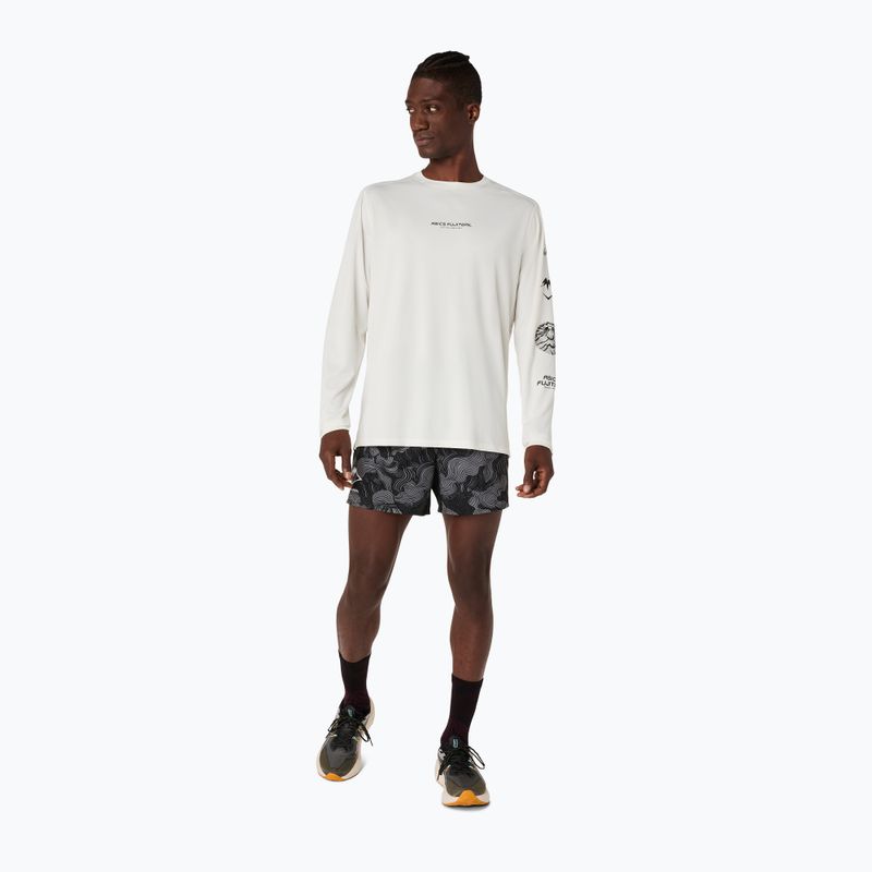 Pánske bežecké tričko longsleeve Asics Fujitrail Logo Ls Top Cream 2