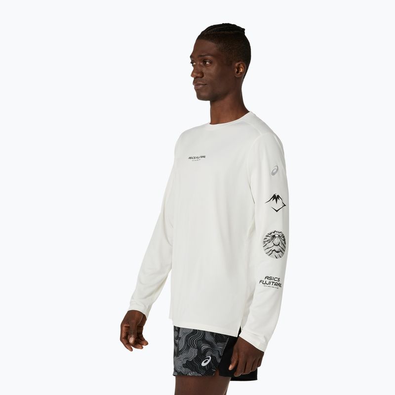 Pánske bežecké tričko longsleeve Asics Fujitrail Logo Ls Top Cream 4