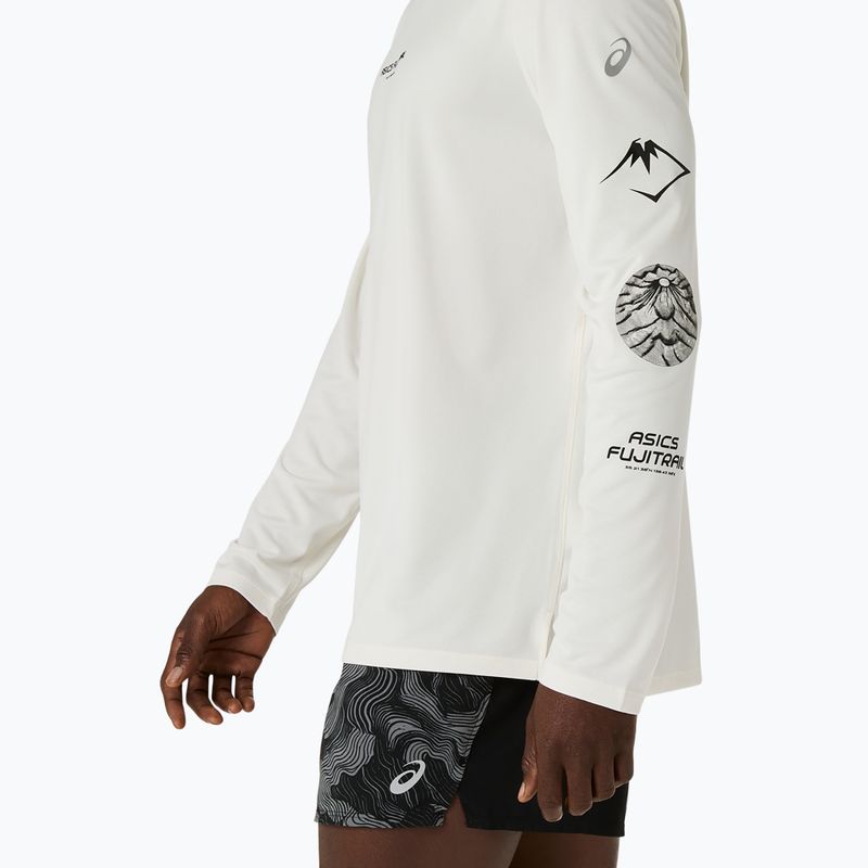 Pánske bežecké tričko longsleeve Asics Fujitrail Logo Ls Top Cream 6