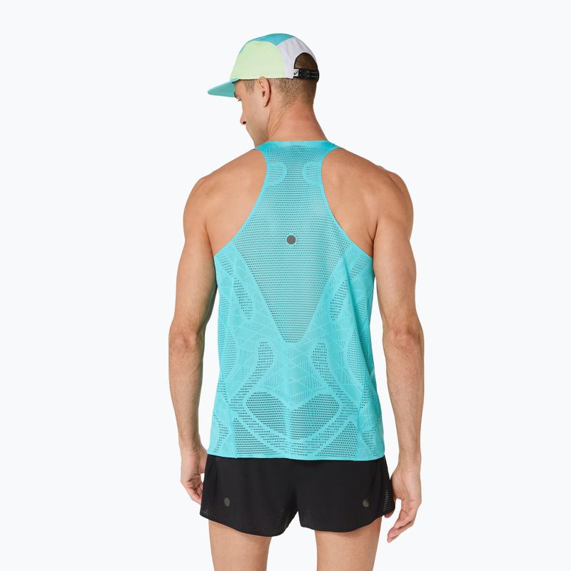 Pánska bežecká tričko ASICS Metarun Singlet energy aqua 3