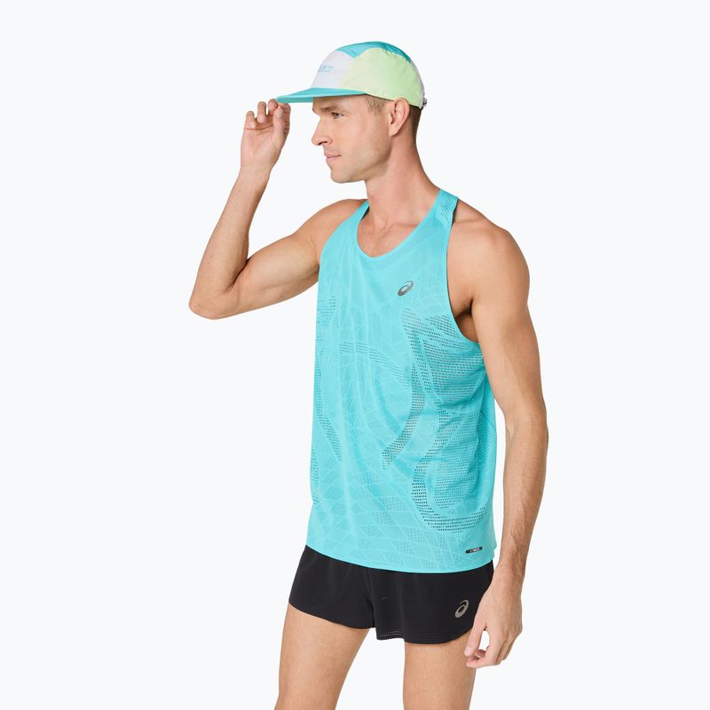 Pánska bežecká tričko ASICS Metarun Singlet energy aqua 4