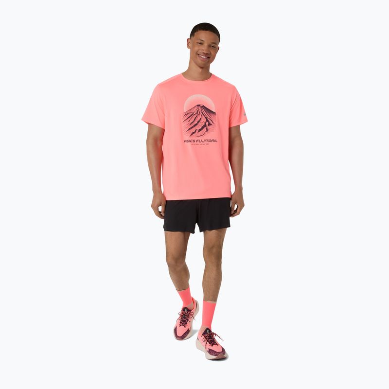 Pánske bežecké tričko Asics Fujitrail Logo Ss Top Sun Coral 2