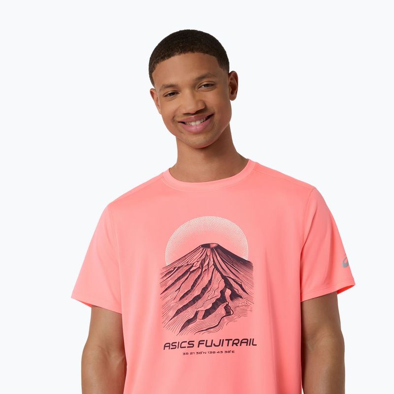 Pánske bežecké tričko Asics Fujitrail Logo Ss Top Sun Coral 5