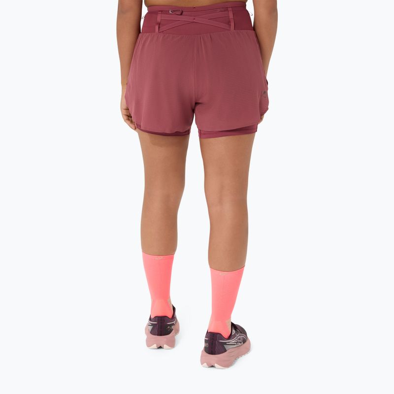 Dámske bežecké šortky ASICS Fujitrail Elite brisket red 3