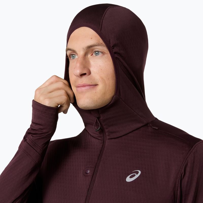 Pánska bežecká mikina ASICS Road Winter Ls Hoodie dark currant 6