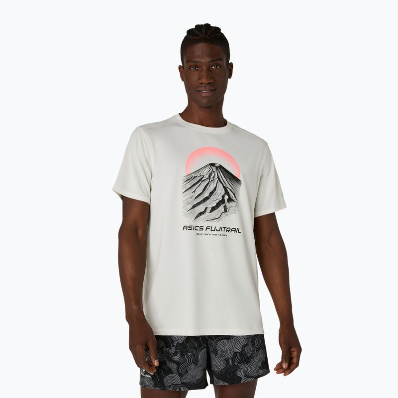 Pánske bežecké tričko Asics Fujitrail Logo Ss Top Cream