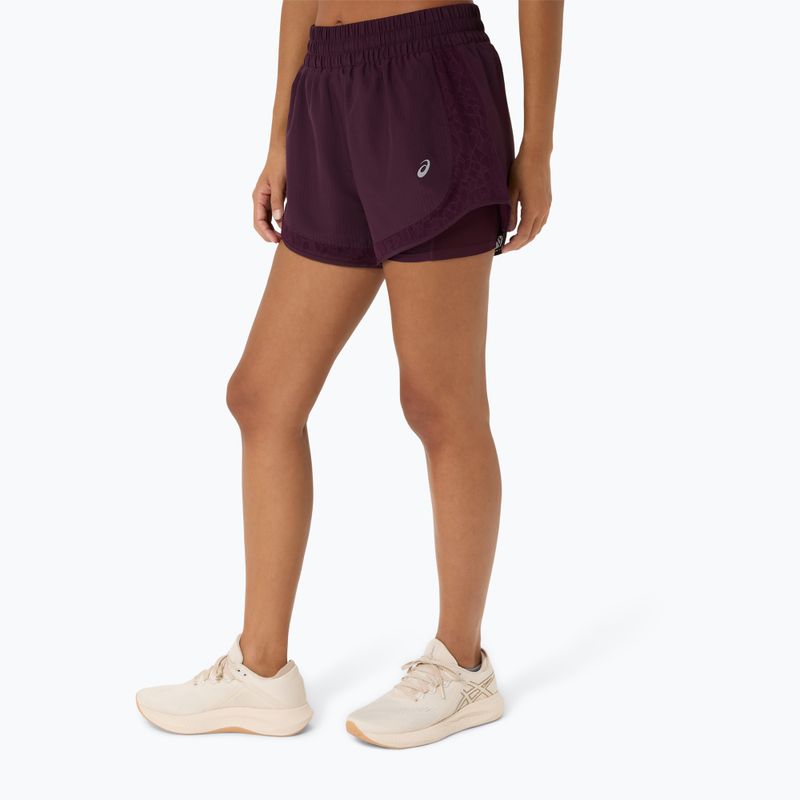 Dámske bežecké šortky ASICS Nagino Run 2-N-1 dark aubergine 4